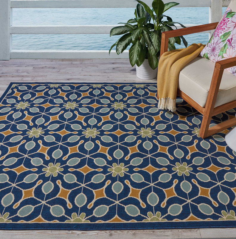 Charlton Home Lewis Navy Indoor/Outdoor Area Rug & Reviews Wayfair